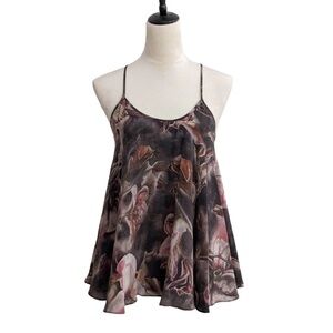 All Saints VIKA Floral Printed Silk Top Sz. 8 NWOT